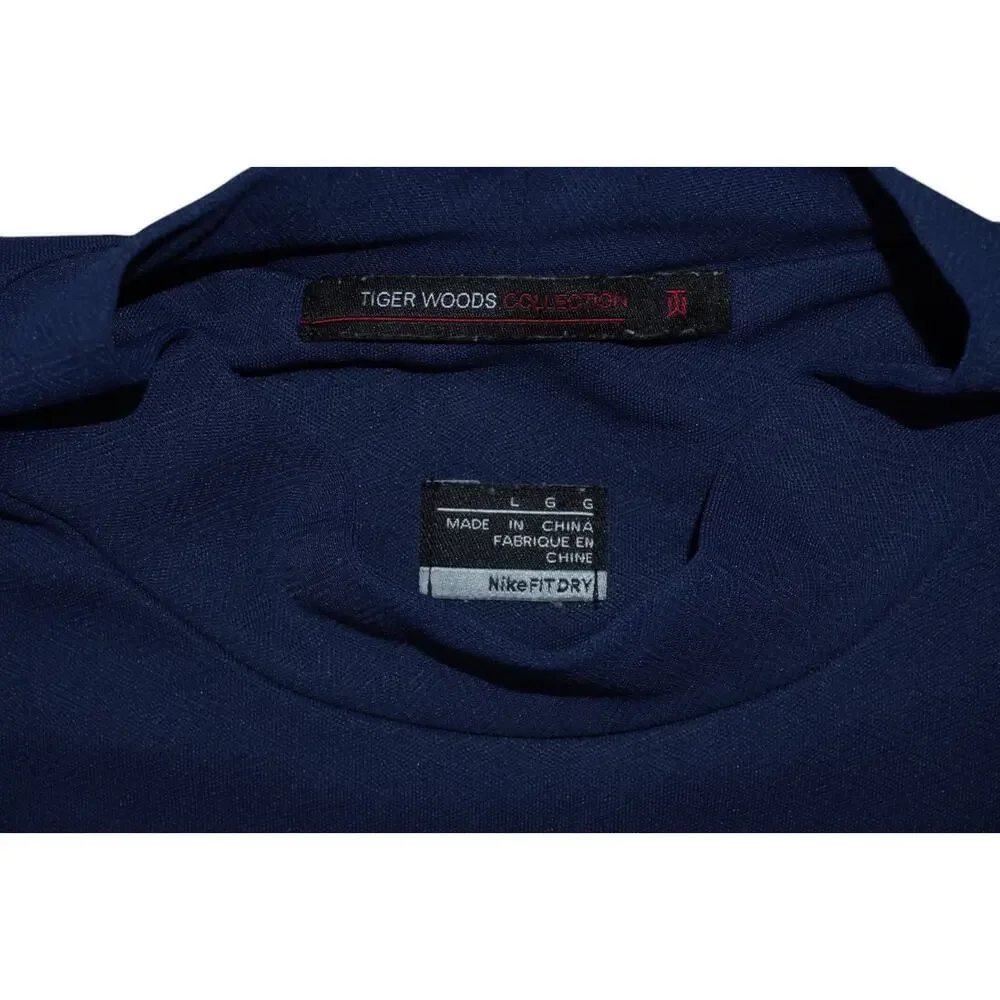 Nike Tiger Woods Collection Men’s Polo Shirt Navy Blue Dri-FIT Size Large L